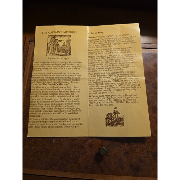 Captain's Mistress Game (Connect Four) Wood with Instructions Northwest Corner - Picture 8 of 12